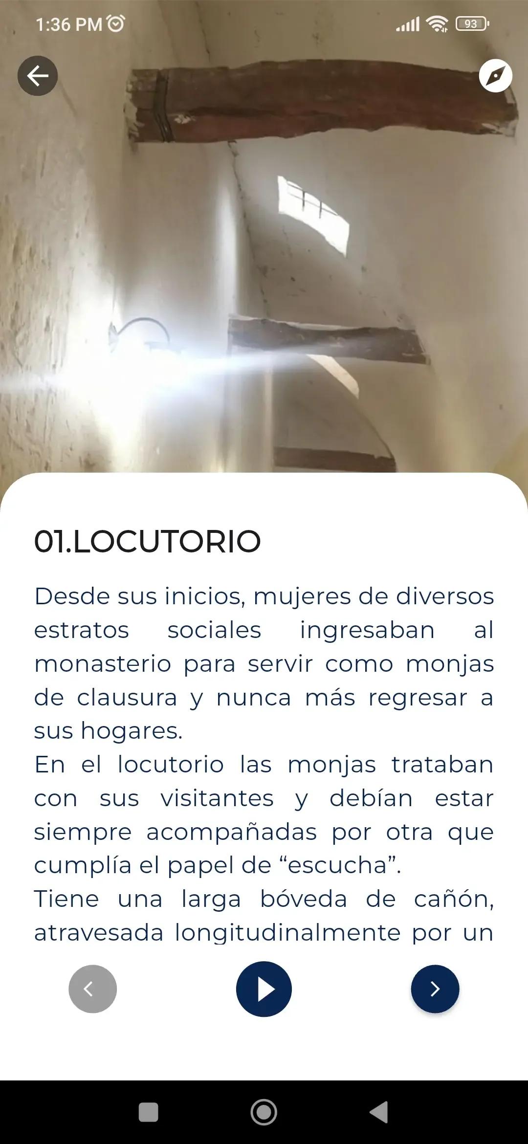 Sección locutorio en la app