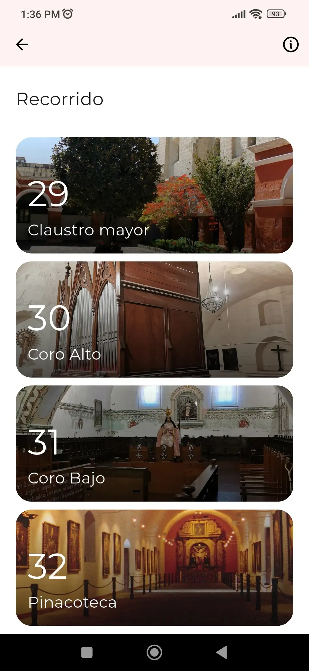 Detalle de recorrido en la app