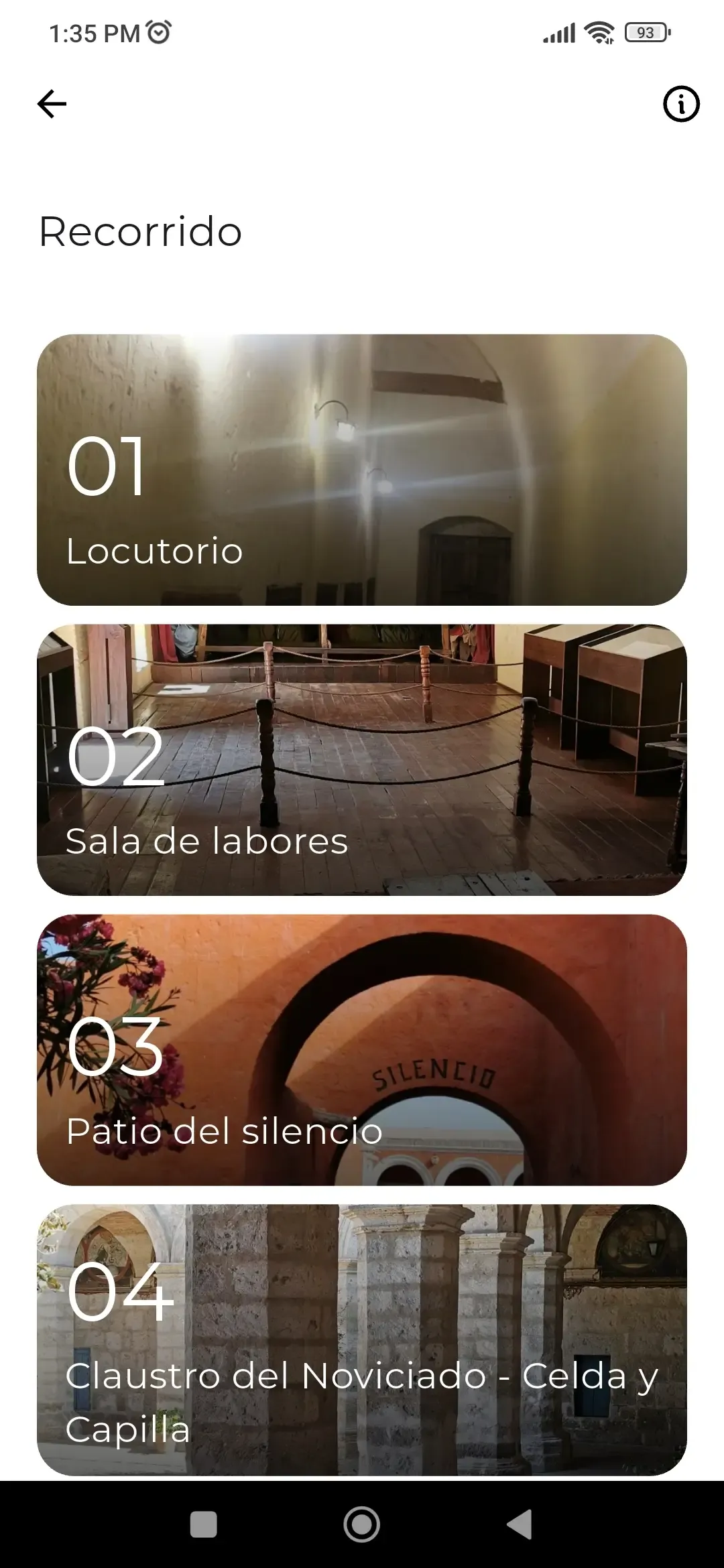 Recorridos sugeridos en la app